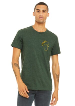 T-shirt Logo Sander Bauwens Forest green, gold yarn